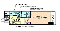 グランパシフィック庄内 1Kの間取図画像
