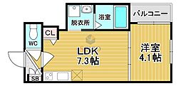 (仮称)F asecia Edel 1DKの間取図画像