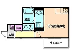 エ・カーサ ワンルームの間取図画像