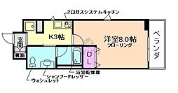 KDXレジデンス豊中南 1Kの間取図画像