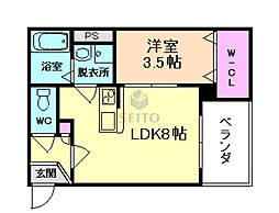 SEED豊中 1LDKの間取図画像
