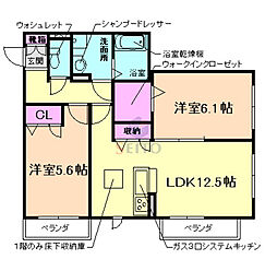 シャーメゾン・パストラル 2LDKの間取図画像
