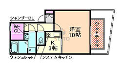 クレール濱シリ 1SKの間取図画像