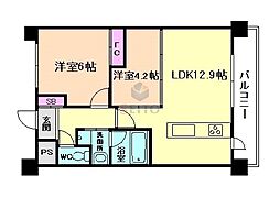 ZEN豊中南 2LDKの間取図画像