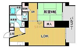 豊中グランドハイツ 1LDKの間取図画像