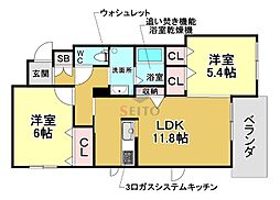 Fig北桜塚 2LDKの間取図画像