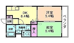 ルクレール 2DKの間取図画像