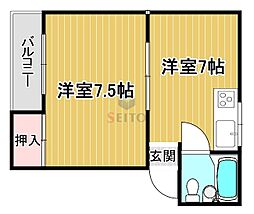 スタジオ・ラ・マンタ曽根 1DKの間取図画像