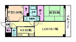 グランフォルク豊中 2LDKの間取図画像
