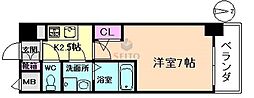 エスプレイス江坂レジデンス 1Kの間取図画像