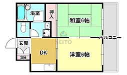 トゥリオーニ豊中南 2Kの間取図画像