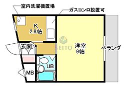 グリーンハイツ2 1Kの間取図画像