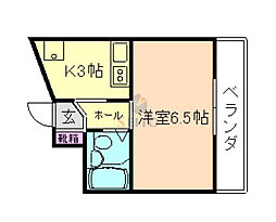 グリーンハイツ2 1Kの間取図画像