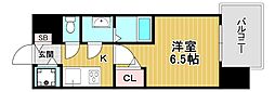 JR東西線 加島駅 徒歩4分の賃貸マンション 8階1Kの間取り
