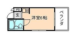 シャトー姫里 ワンルームの間取図画像