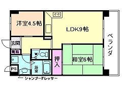 ライオンズマンション西淀川 2DKの間取図画像