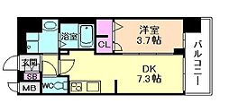 プレサンス塚本アクミリオン 1DKの間取図画像