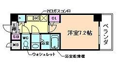 エヴァステージ梅田WEST 1Kの間取図画像