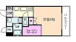 ベルエポック2nd 1Kの間取図画像