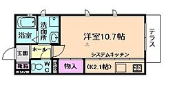 シャーメゾン春日出 1Kの間取図画像