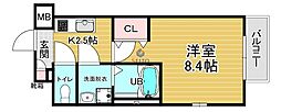 大阪市福島区海老江2丁目マンション 1Kの間取図画像