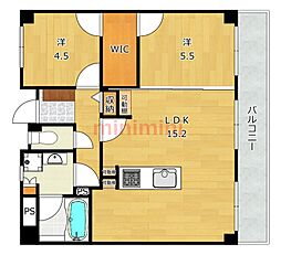 稲葉奏風館 2階2LDKの間取り