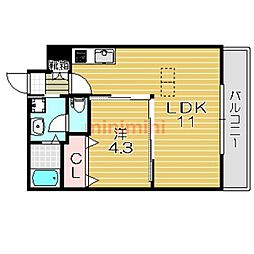 メゾンプレジール 1LDKの間取図画像