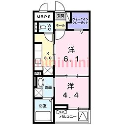 グランシャリオ 1DKの間取図画像