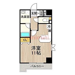 グランエスポワール ワンルームの間取図画像