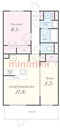 グランコート千里丘 2LDKの間取図画像