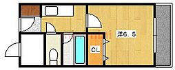 プラザハイツ見付山 1Kの間取図画像