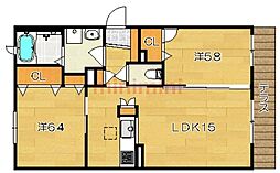 シャーメゾンラフィーネ 2LDKの間取図画像