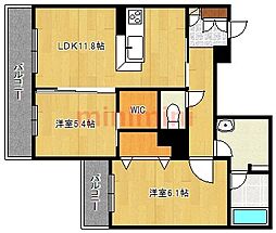 シャーメゾンLINDENPLACE 2LDKの間取図画像