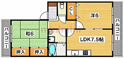 ハイツフリーデン 2LDKの間取図画像