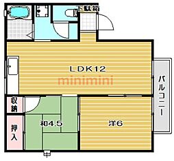 メゾン大樋 2LDKの間取図画像