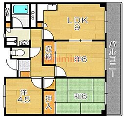 稲葉奏風館 3LDKの間取図画像