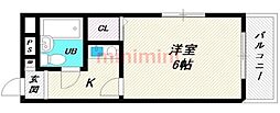 下田部ハイツ 1Kの間取図画像