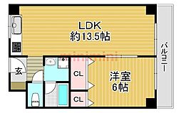 ハイツ香露園 1LDKの間取図画像