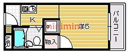 大池五番館 1Kの間取図画像
