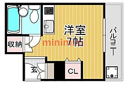 南風荘 ワンルームの間取図画像