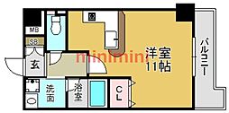 グランエスポワール ワンルームの間取図画像