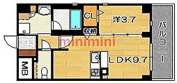 ペスカード別院 1LDKの間取図画像