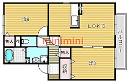 ガーデンビレッジA 2LDKの間取図画像