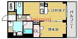 ペスカード別院 1LDKの間取図画像