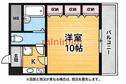 エイワマンション 1Kの間取図画像