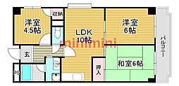ニューハイツ相互 3LDKの間取図画像