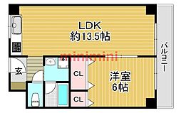 ハイツ香露園 1LDKの間取図画像