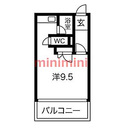 イータ・フラッツ 1Kの間取図画像