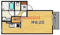 ウィルモア春日 1Kの間取図画像