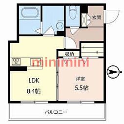アンビエラ天王A 1LDKの間取図画像